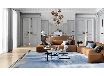 Sofa Hoekbank Zitting Rond Hoekbanken Stof Woonkamer Ontwerp Bankstellen Bekleding Modern