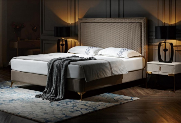 Tweepersoonsbed Bed Huwelijksbed Ontwerp Luxe Luxe Gestoffeerd Bed Design Bedden Leer Bedden
