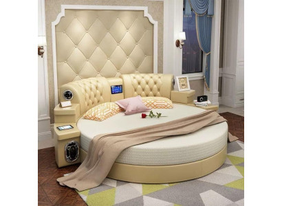 Rond bed, rond ontwerp bedden, dubbel luxe hotel frame slaapkamer.