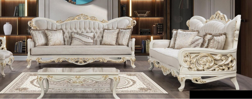 Bankstel 3+3-zits Barok Bankstellen Luxe Set Woonkamer Rococo Meubels