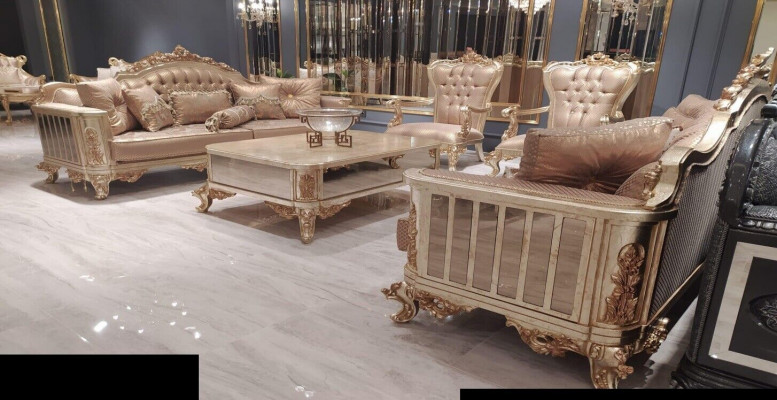 Bankstel 3+3+1+1 Zits Bank Koffietafel Bank Stoel Banken Stof Luxe Set 5-delig