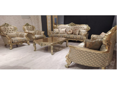 Set van 5-delige bankstel 3+3+1+1 zits Bankstel Salontafel Set Bank Stof Bankstellen Bank