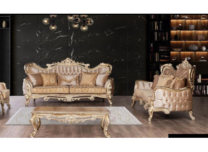 Bankstel 3+3 Zitsbank Fauteuil Banken Relax Luxe Set Woonkamer Barok 2-delig