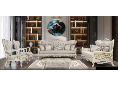 Bankstel 3+3+1+1 Zits Salontafel Set 5-delig Klassiek Bankstellen Stoelen Luxe Nieuw