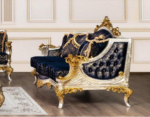 Luxe bankstel 3+3 zit bankfauteuils set stijl barok 2 delen klassiek