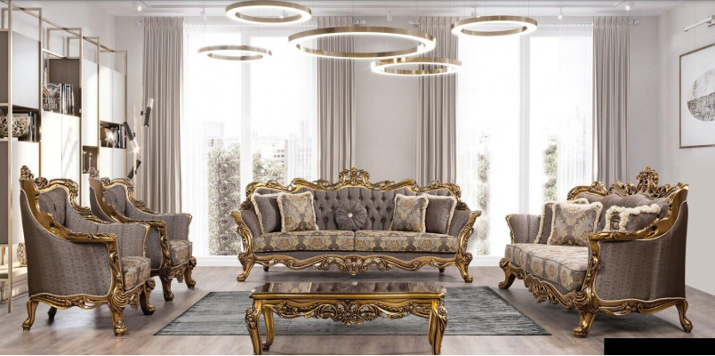 Luxe bankstel set van 5 stuks: 3+3+1+1 zits bankstel salontafel bank banken fauteuil