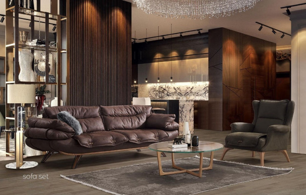 Ontwerpbank gestoffeerde banken bank Nieuwe 2-delige set Nieuwe bankstel 3+1 zitplaatset  