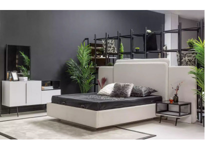 Slaapkamer Bed 2x Nachttafels Luxe Commode Set Design Meubels 5-delig