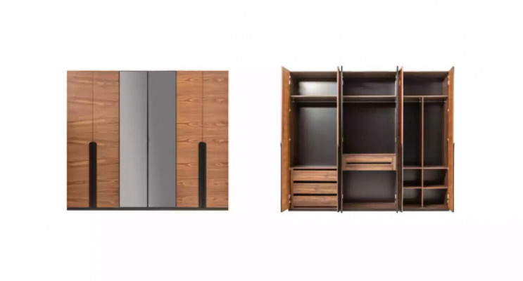 Kledingkast Bruin Hout Meubel Ontwerp Luxe Slaapkamer Kledingkast