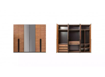Kledingkast Bruin Hout Meubel Ontwerp Luxe Slaapkamer Kledingkast