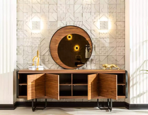 Luxe dressoir spiegel houten console groep laden commodes consoles