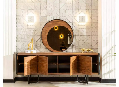 Luxe dressoir spiegel houten console groep laden commodes consoles