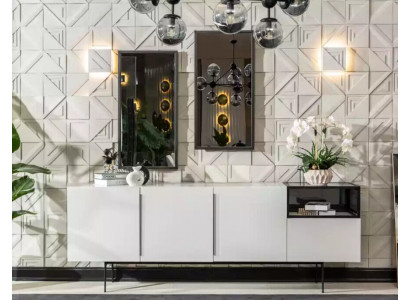 Sideboard Italiaanse stijl meubels houten spiegel set van 2 stuks. Woonkamerkasten