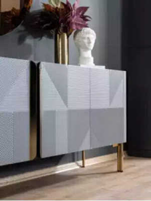 Sideboard Spiegel Set Italiaanse Stijl 2-delig Woonkamer Houten Ladenkast Kast