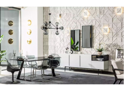 Ontwerp eetkamer 6x eetkamer stoelen armstoel Compleet eetkamerset 9 delig