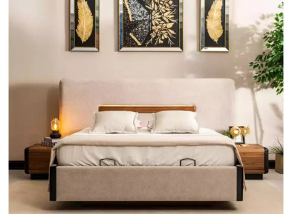 Bed Meubels Ontwerp Bedden Tweepersoonsbed Luxe Slaapkamer Textiel Hout Nieuw