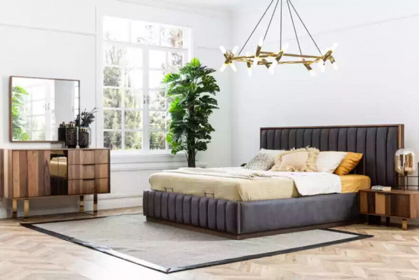 Luxe dressoir met spiegel voor slaapkamer in moderne stijl.