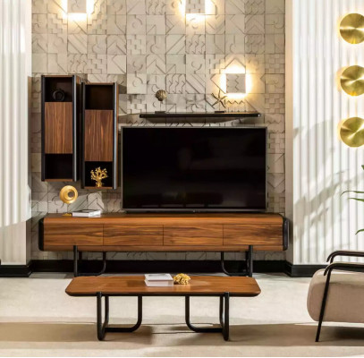 Salontafel Woonkamer Ontwerp Tafel Bijzettafels Meubels Bruin Tafels Hout