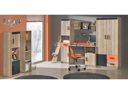 Kinder Compleet Set Jeugdkamer Bed Ladekast Kast Tafel Kantoor