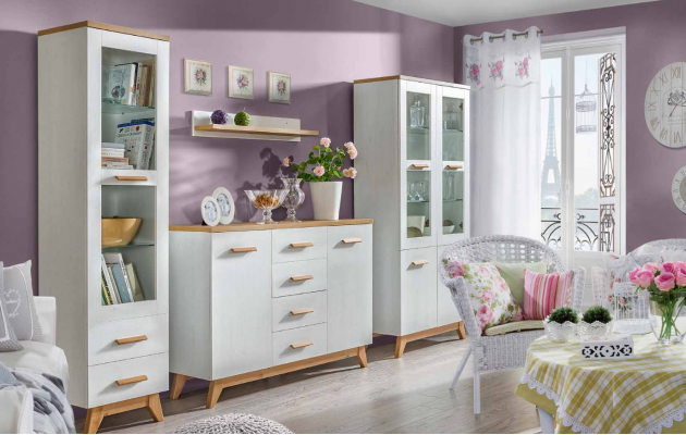 Woonkamerset Vitrine dressoir wandplank Woonwanden Commodes