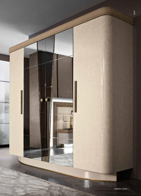 Kledingkast Kast Spiegel Hout Meubels Kasten Garderobe Hout Italië Nieuw