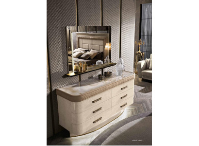 Commode met spiegel Sideboard Commodes Set Italiaanse meubels 2-delige kast hout