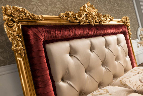 Tweepersoonsbed Luxe bedden Houten bedframes Bedframe Bruin Design Klassiek