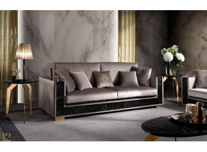 Luxe bankstel 3-zits modern design gestoffeerde textielbanken zitten Italiaanse meubels