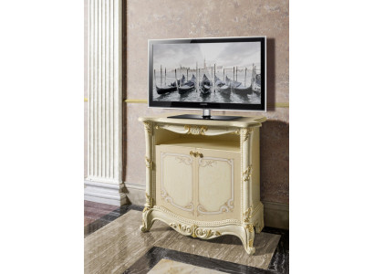 TV-meubel RTV woonkamer design rek Beige houten planken Lowboard Italië nieuw