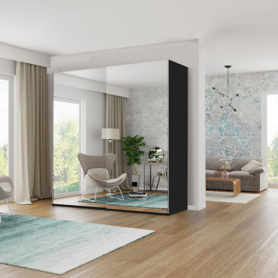 Kledingkast Spiegel Kasten Hout Slaapkamer Zweefdeurkast Kast