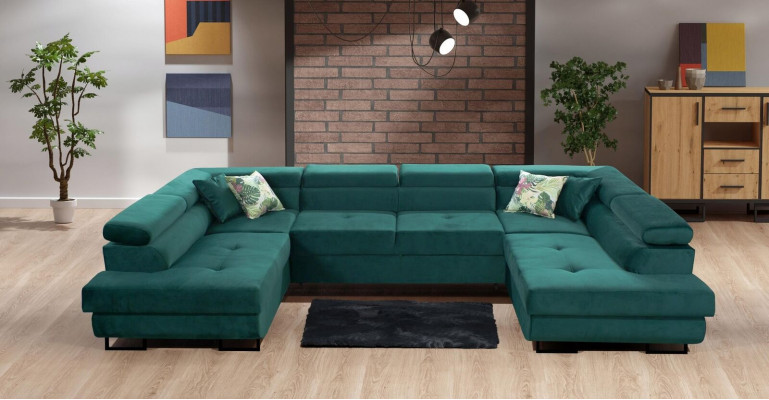 Hoekbank Stof U-vorm Bank Design Bekleding Textiel Hoek Modern Bankstellen Woonlandschap