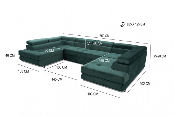 Hoekbank Stof U-vorm Bank Design Bekleding Textiel Hoek Modern Bankstellen Woonlandschap