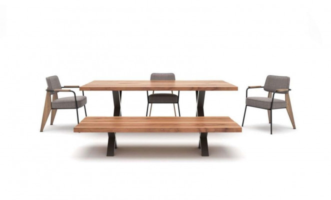 Designer eetkamer set eettafel stoelen eetbank moderne stijl houten meubels