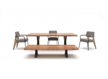 Designer eetkamer set eettafel stoelen eetbank moderne stijl houten meubels
