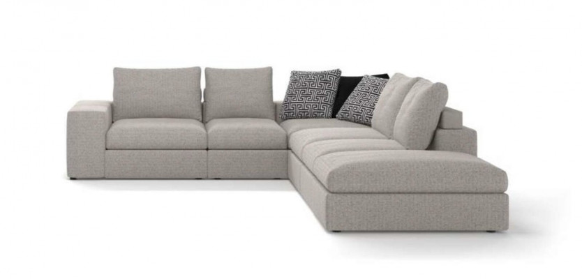 Witte hoekbank Beklede hoekbank Luxe L-vorm banken Modern Design