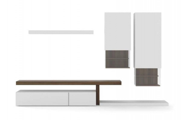 Witte woonkamer meubels Moderne wandkasten Wandplanken TV-standaard Dressoir