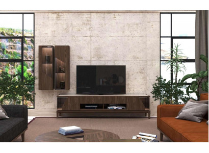Woonkamer meubels Woonwand Hangplanken Dressoir Bruin Luxe Houten meubels