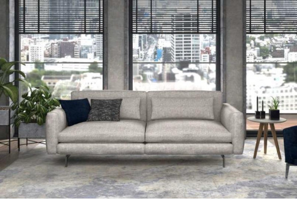 Grijze-zwarte woonkamermeubels Driepersoons fauteuil Nieuwe luxe set Modern