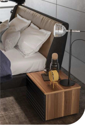 Slaapkamer set Bed 2x Nachtkastje Compleet meubilair Bedden Walnoot Natuur