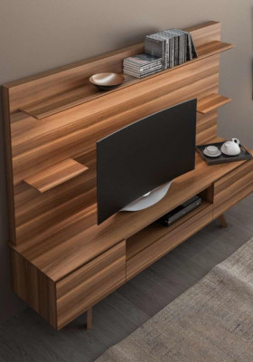 Walnoot natuurlijke luxe rekken Moderne woonkamermeubels Wandplanken Nieuw