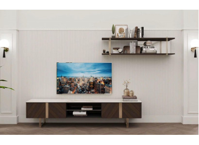 Moderne woonkamer wandkast planken woonkamer meubel televisiestandaard bruin