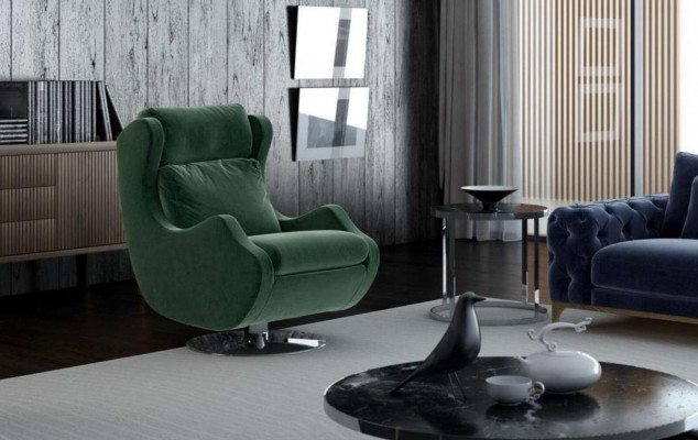Groene fauteuil Woonkamer meubels Eenpersoons Stijlvolle cocktailsessel Modern
