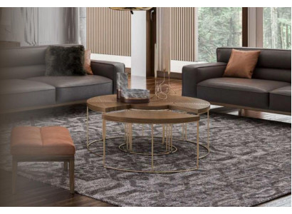 Moderne ronde salontafel Luxe bijzettafels Houten meubelen Salontafel in de woonkamer