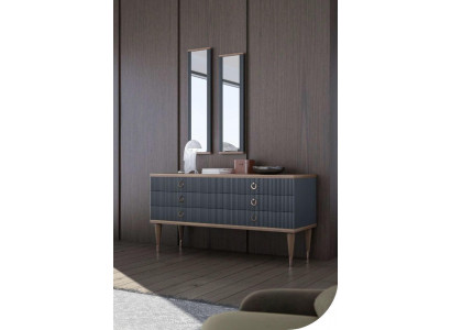 Ontwerper dressoir met laden natuurlijke walnoot - mat antraciet