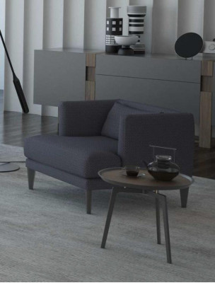 Grijze eenzitter luxe design fauteuil relaxfauteuil moderne oorfauteuil