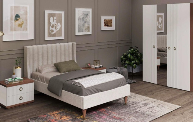 Witte nachtkastje met laden Houten meubels Moderne luxe slaapkamermeubels