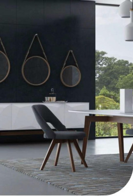 Grijze luxe eetkamerstoel Moderne eenzitter stijl Designer houten meubels