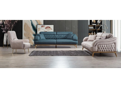 Luxe meubelset bankstel 3-zits banken fauteuil leer 3-delig. Nieuw.