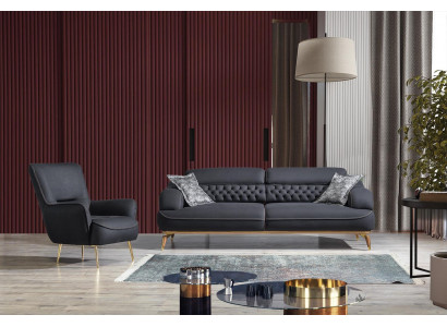 Luxe bankstel set 3+1 zitterbank bank banken fauteuil 2-delig. Nieuw.