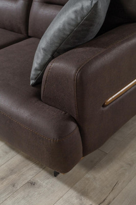 Bankstel 3-zits + fauteuil Woonkamer Bank Fauteuil Lederen meubel Luxe set